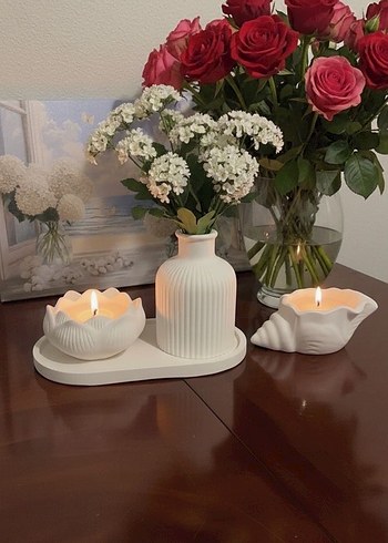 beyaz silikon vazo  9.6 cm - Görsel 2