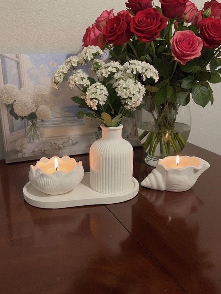 beyaz silikon vazo  9.6 cm - Görsel 2