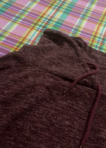 Kahverengi Boğazlı Salaş crop Kazak - Görsel 2