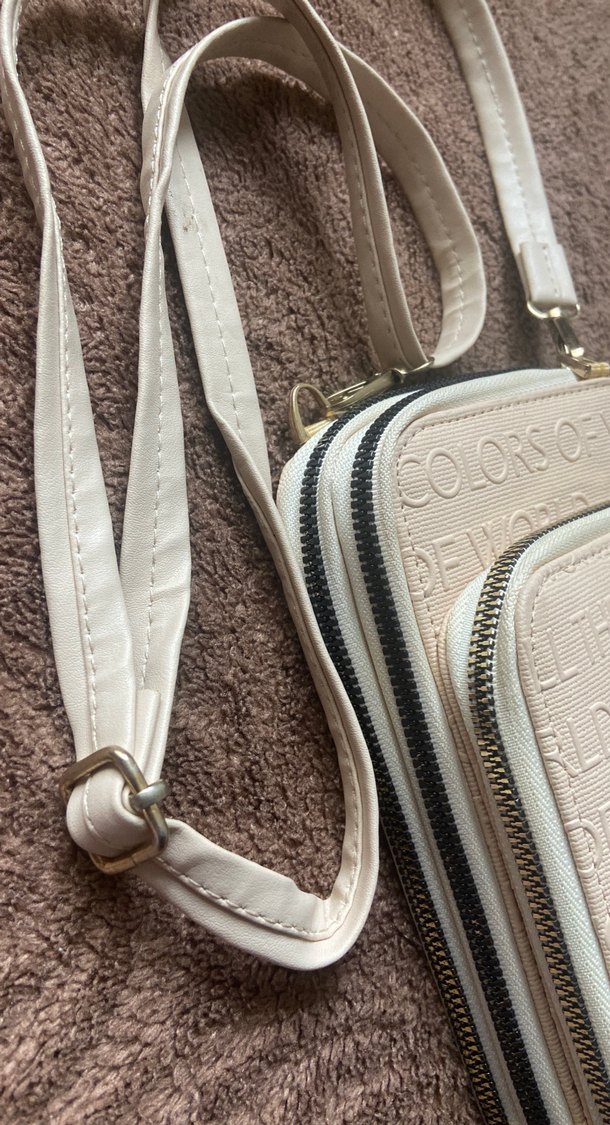 Beyaz Deri Kadın Çapraz Çanta - Görsel 2