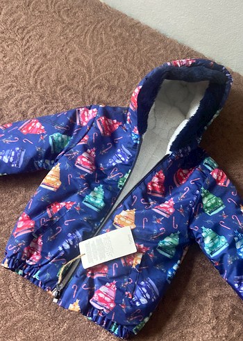 Kapüşonlu, Renkli Desenli Erkek Çocuk Mont - Görsel 5