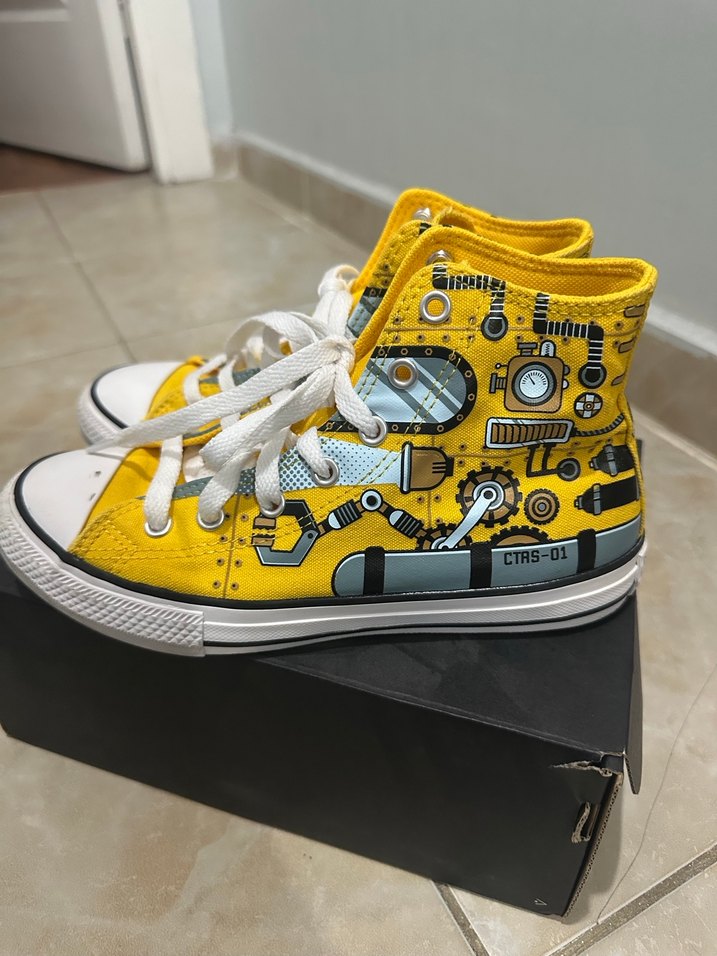 Converse Erkek Çocuk Baskılı Sarı Spor Ayakkabı - Görsel 3