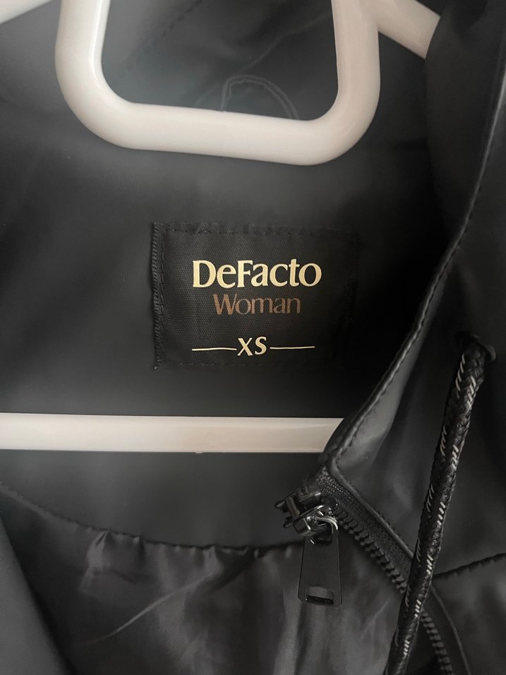 Siyah Suni Deri Kadın Rüzgarlık - Görsel 2