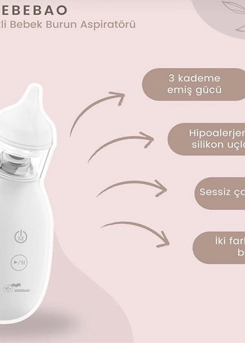 Dokunmatik Kontrol Şarj Edilebilir burun aspiratör - Görsel 2