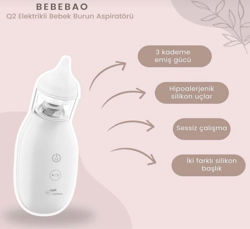 Dokunmatik Kontrol Şarj Edilebilir burun aspiratör - Görsel 2