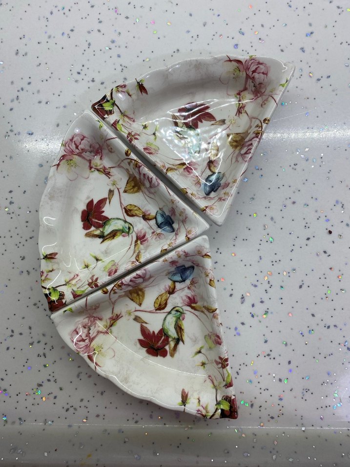 Çiçek Desenli Üçgen Saklama Kapları - Görsel 3