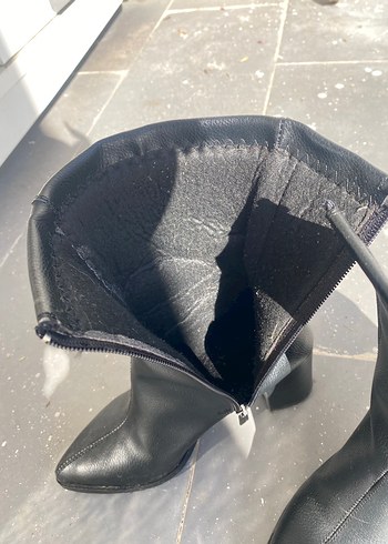 Kadın Siyah Rugan Tokalı Topuklu Bot - Görsel 6