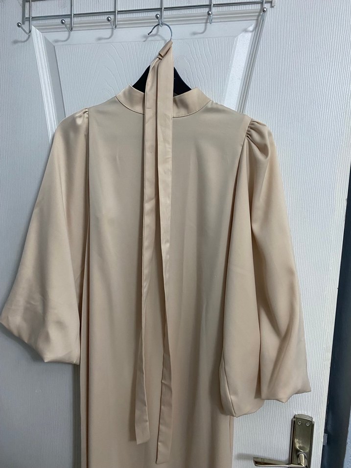 Saten krem abiye - Görsel 4