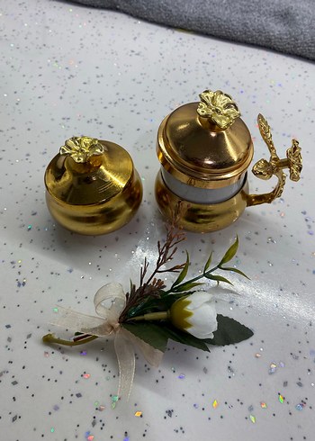 Beyaz ve Altın Detaylı Seramik Fincan Seti - Görsel 4