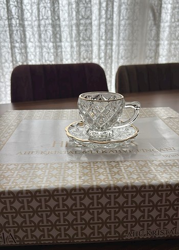 Altın Kenarlı Kristal Kahve Fincanı Seti 6'lı - Görsel 2