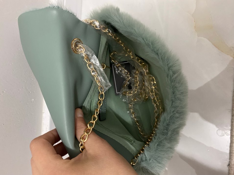 DERIMOD Yeşil Peluş Kadın Çanta - Görsel 3