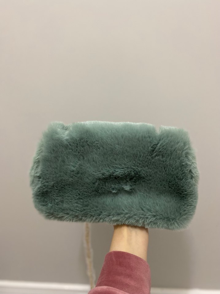 DERIMOD Yeşil Peluş Kadın Çanta - Görsel 2