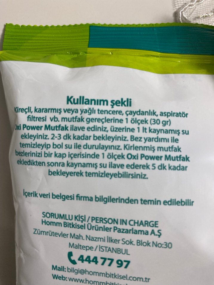 Hommy Mutfak Oxi Power Toz Leke Çıkarıcı - Görsel 2