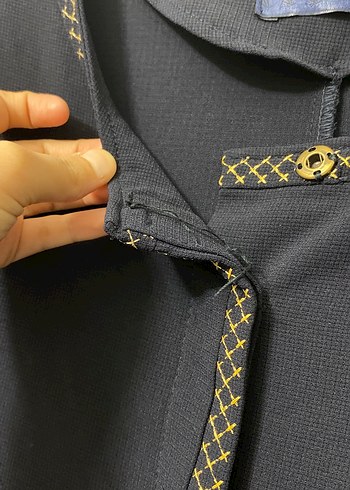 Kadın Lacivert Uzun Fermuarlı Ferace - Görsel 3