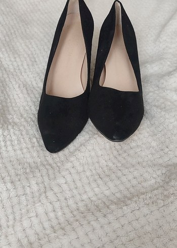 Siyah Süet Kürklü İnce Topuklu Kadın Ayakkabı - Görsel 4