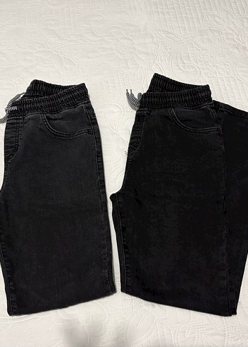 Siyah Elastik Bel Rahat Kesim Jeans - Görsel 5