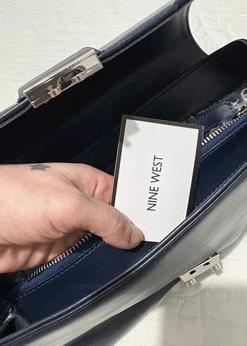 Klasik Koyu Mavi Deri Kadın Çanta - Görsel 2