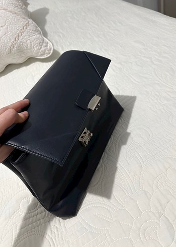 Klasik Koyu Mavi Deri Kadın Çanta - Görsel 8