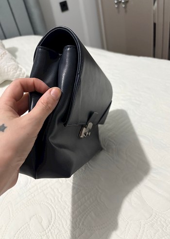 Klasik Koyu Mavi Deri Kadın Çanta - Görsel 3