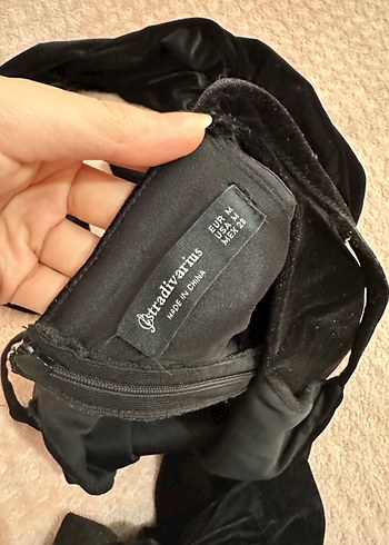 Kadın Siyah Kadife Midi Tulum - Görsel 2