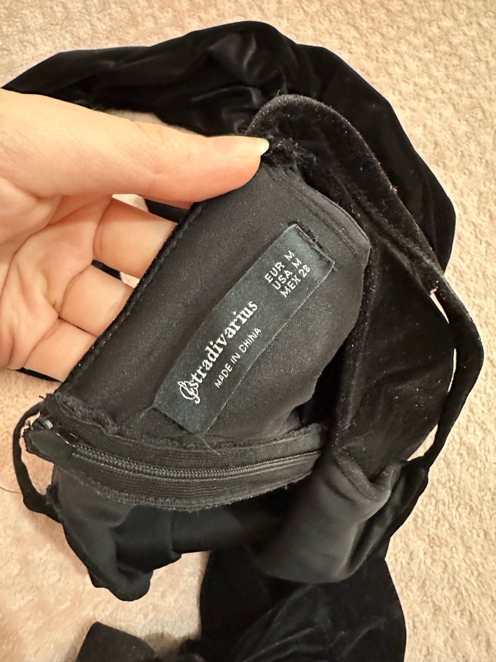 Kadın Siyah Kadife Midi Tulum - Görsel 2