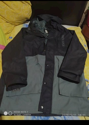 Gri Erkek Uzun Streetwear Mont yağmurluk - Görsel 5