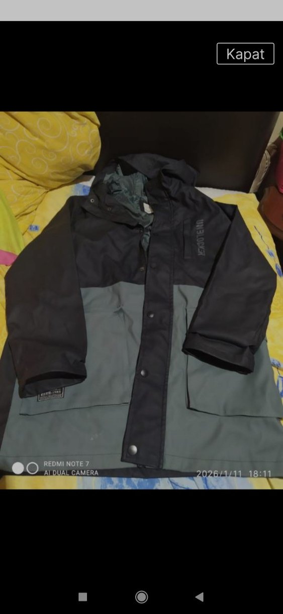 Gri Erkek Uzun Streetwear Mont yağmurluk - Görsel 5