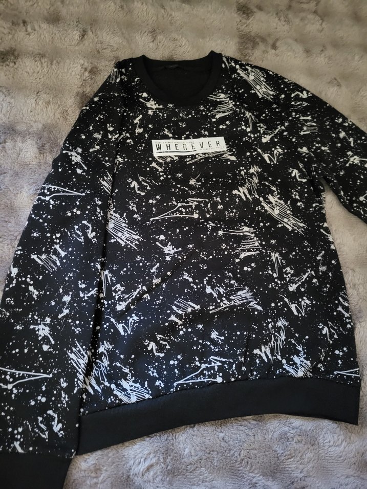 Siyah Baskılı erkek Sweatshirt lcw - Görsel 3