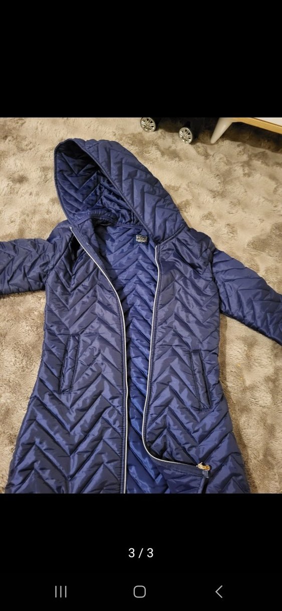 Kadın Lacivert Kapüşonlu Uzun Kış Montu - Görsel 2