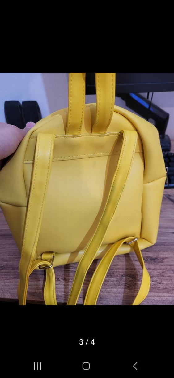 Sarı Deri Kadın Sırt Çantası - Görsel 2