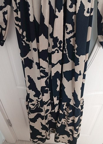 Kahverengi Bağlamalı Uzun Kadın Elbise - Görsel 3