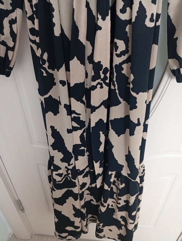 Kahverengi Bağlamalı Uzun Kadın Elbise - Görsel 3