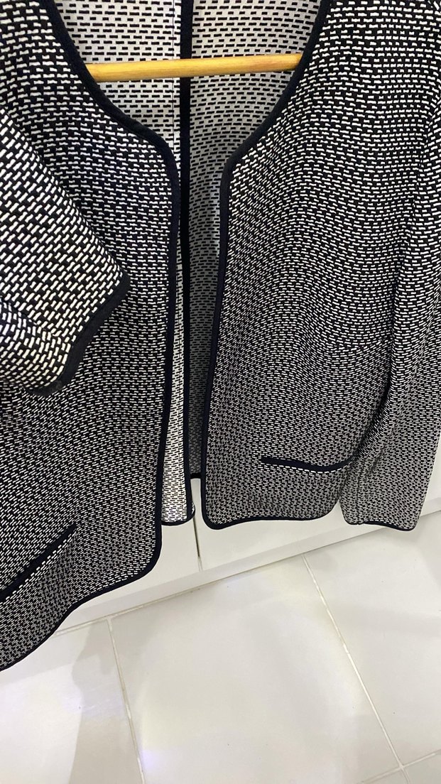 Kadın Gri Örme Ofis Ceket - Görsel 3