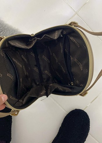 Bej parlak orijinal polo Fermuarlı Kadın Çantası - Görsel 2