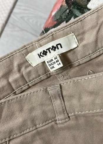 Bej Midi Kumaş Kadın Pantolon - Görsel 3