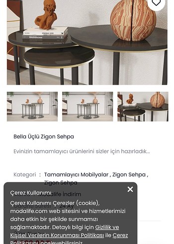 Modalife üclü zigon sehpa - Görsel 2