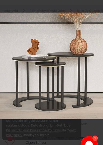 Modalife üclü zigon sehpa - Görsel 3