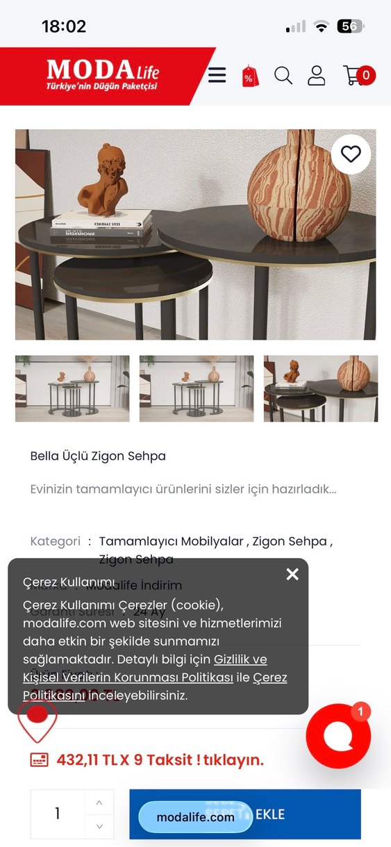 Modalife üclü zigon sehpa - Görsel 2