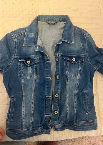 Mavi Düğmeli Kadın Denim Ceket - Görsel 4