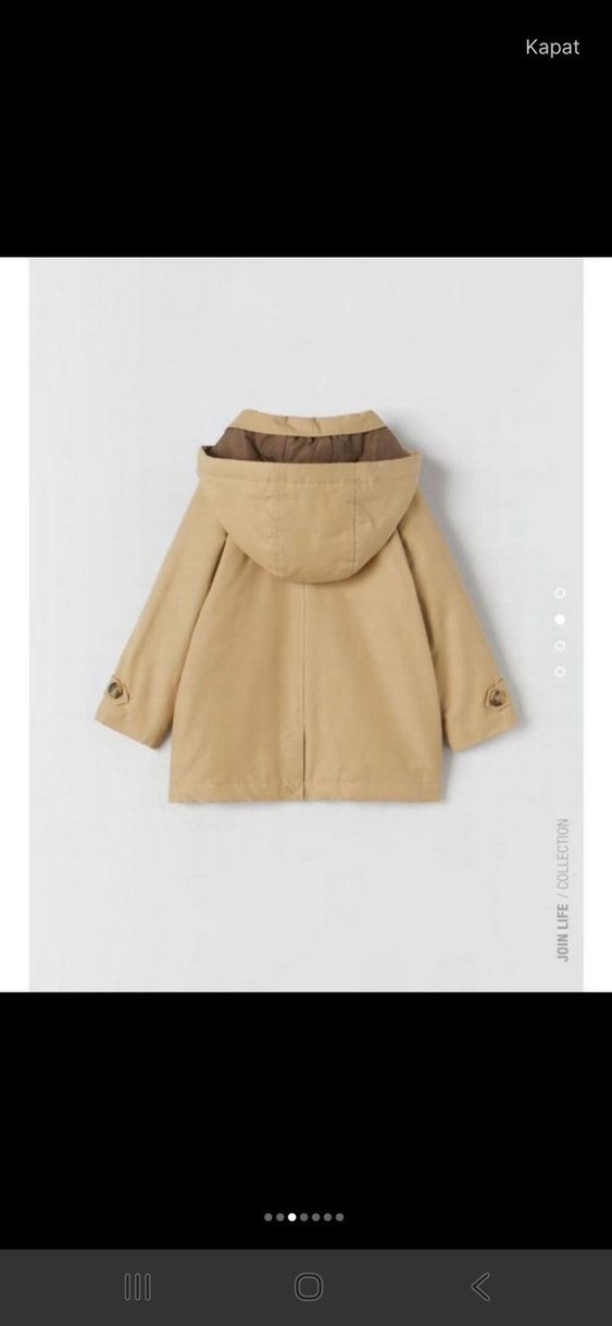 Bej Kapüşonlu Erkek Çocuk Montu - Görsel 2