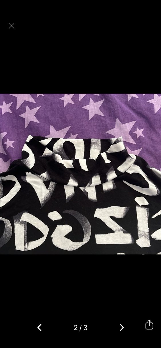 Kızlar için Siyah-Beyaz Baskılı boyunlu crop - Görsel 2