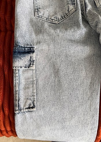 Gri Bol Kesim Midi Kot Pantolon - Görsel 3