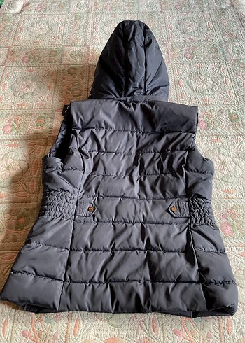 Kadın lacivert Kapüşonlu Şişme Yelek - Görsel 2