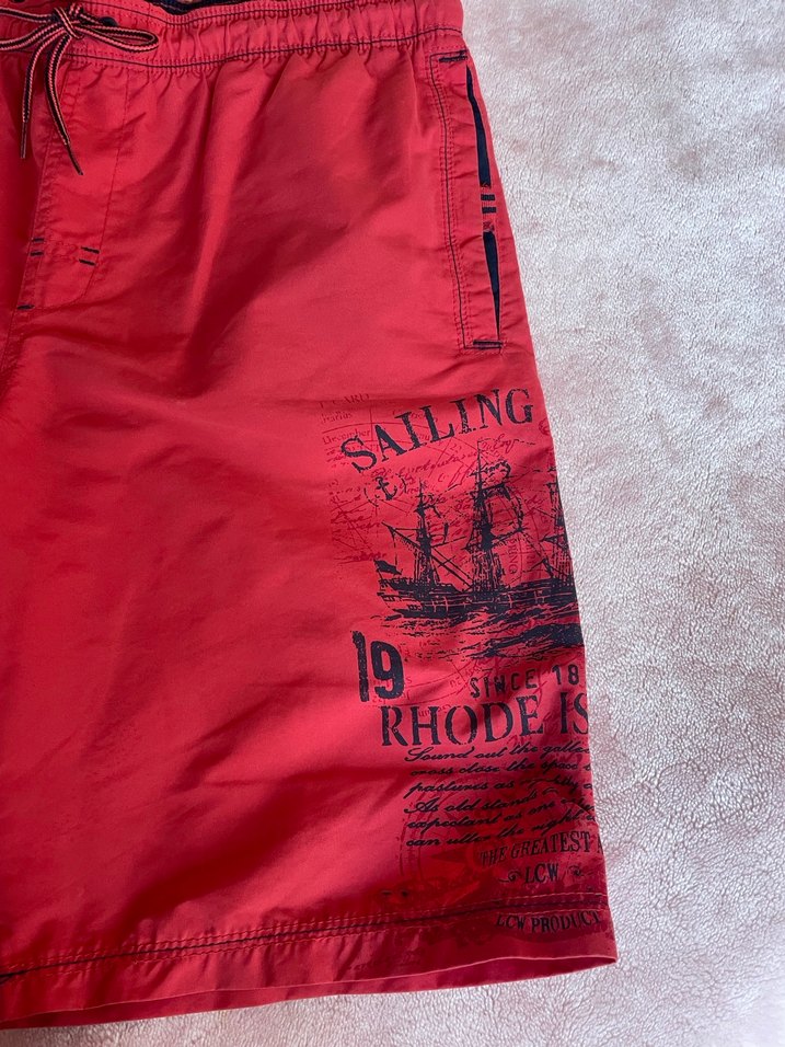 Kemerli Kırmızı Erkek Mini Şort - Görsel 3