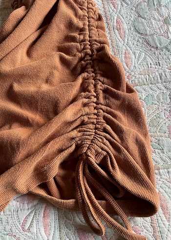 Kahverengi Strappy Mini Elbise - Görsel 3