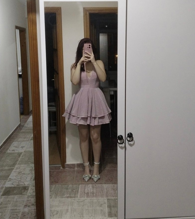 Shein Simli Pembe Parti Elbisesi - Görsel 2