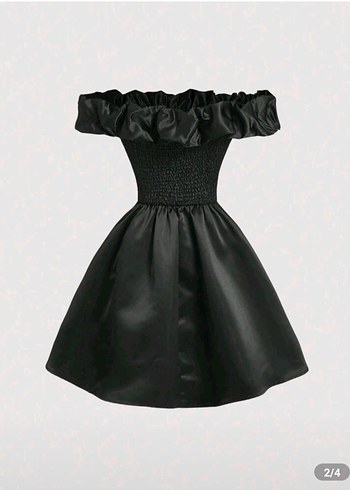 Shein Siyah Prenses Kol Elbise - Görsel 3