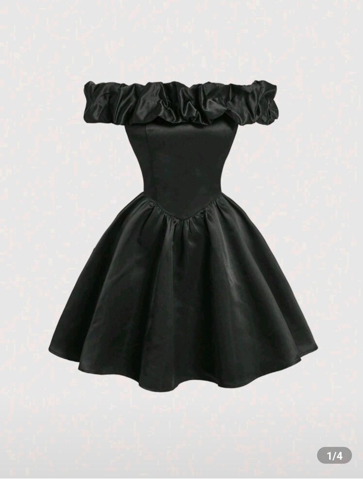 Shein Siyah Prenses Kol Elbise - Görsel 2