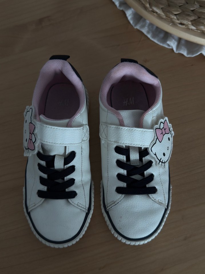 Kız Çocuk hello kity Beyaz Sneakers - Cırt Cırtlı, Street Style - Görsel 3