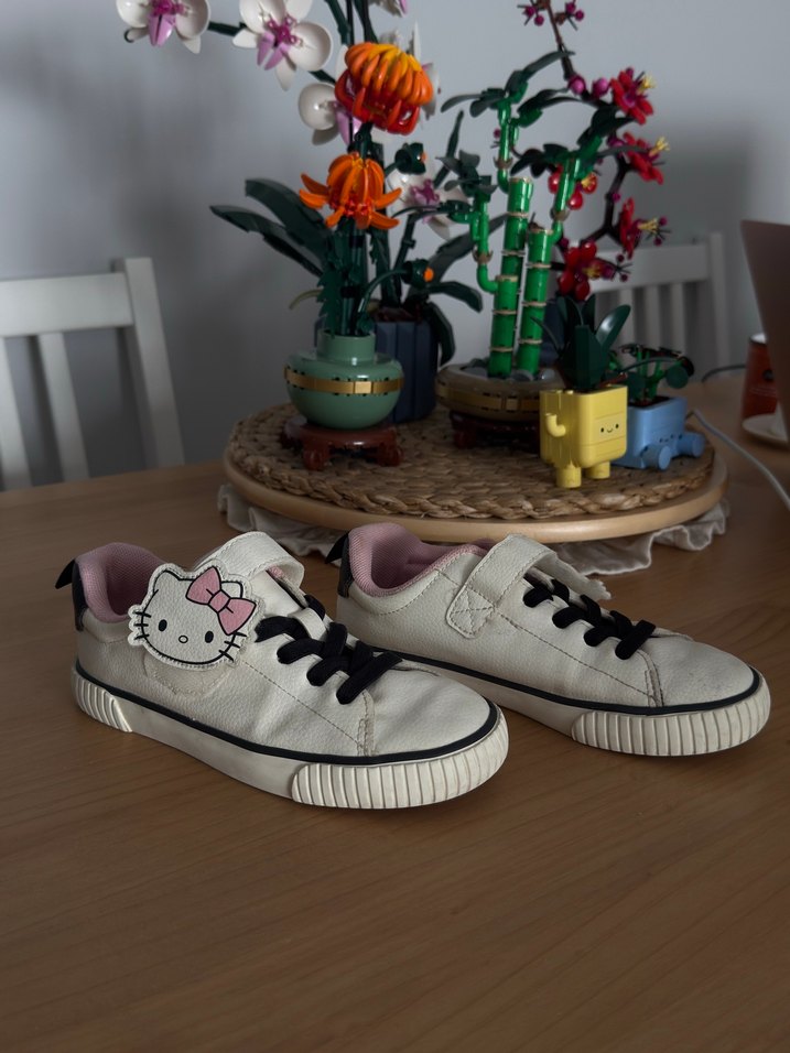 Kız Çocuk hello kity Beyaz Sneakers - Cırt Cırtlı, Street Style - Görsel 2